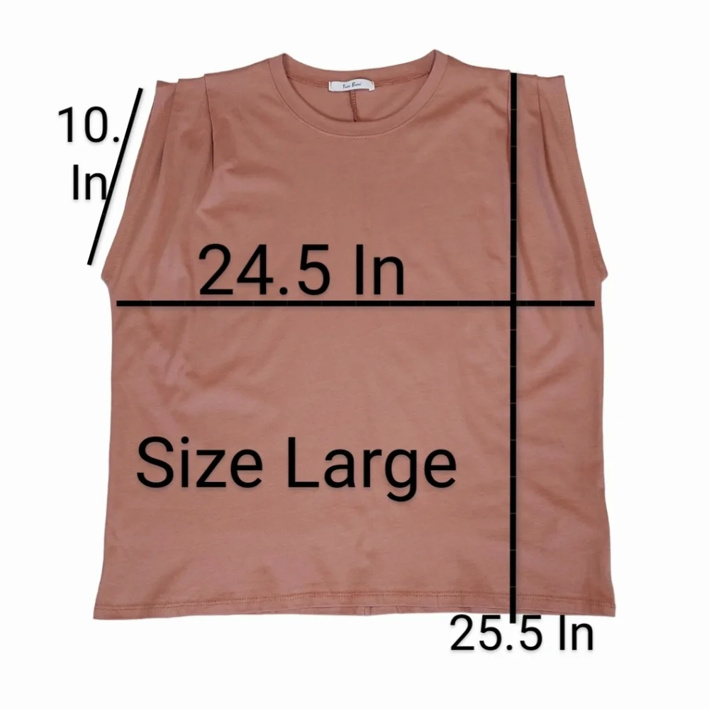 Sleeveless Blouse Womens Large Peach Shoulder Pleated Tank Top Fit Relaxed - Picture 8 of 13